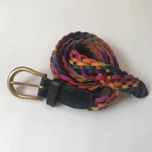 Vintage | Rainbow Braided Belt Genuine Leather XL